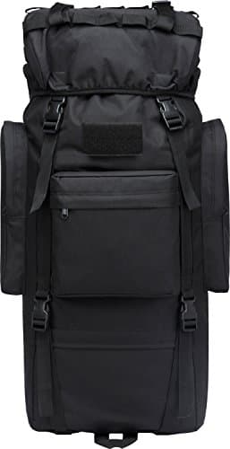 Hiking Camping Backpack 70L Internal Frame Tactical Backpacks for Hunting 600D Mountaineering Pack Travel Sports Bag Free Rain Cover Included by DALNK (Black)