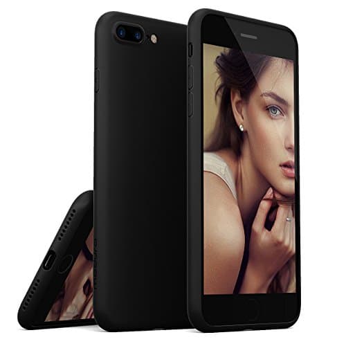 iPhone 8 Plus Case / iPhone 7 Plus Case, Moduro [MINIMALIST SERIES] Full Coverage Ultra Thin [1.0mm] Slim Fit Flexible TPU Case for iPhone 8 Plus / iPhone 7 Plus (Matte Black)