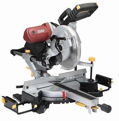 12 Inch Double-Bevel Sliding Compound Miter Saw with Laser Guide 15 Amp; Comes with Dust Bag, Machined Aluminum Fence, Extension Bars, Table Clamp, Cord Storage Hooks by Chicago Pneumatic