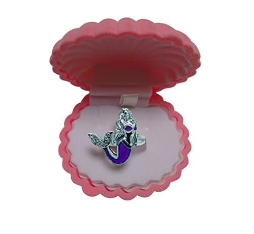 Mermaid Mood Rings with Velvet Shell Ring Box