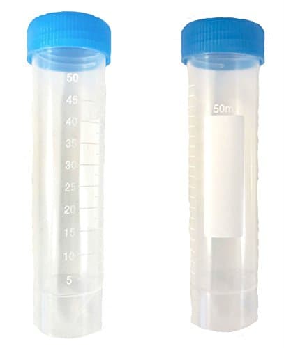 KeL Scientfic KS-4114-50 50 mL Self Standing Graduated Centrifuge Tubes, Transport Tubes with Blue Caps, Co-Polymer, Clear (Pack of 50)