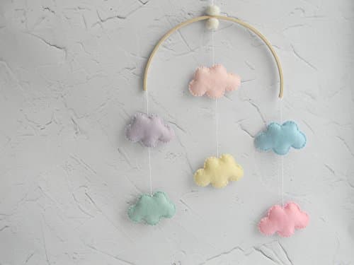 Pastel Nursery Decor Cloud Baby Mobile Cloud Wall Hanging mobile Neutral mobile Pastel Nursery Decor
