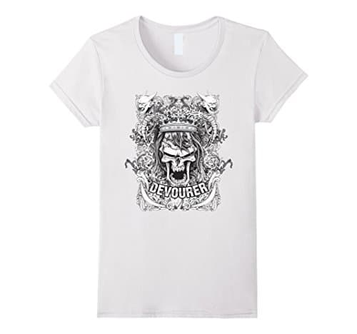 Womens I'm A Devourer - Awesome Steam Punk Skull Tshirt Small White