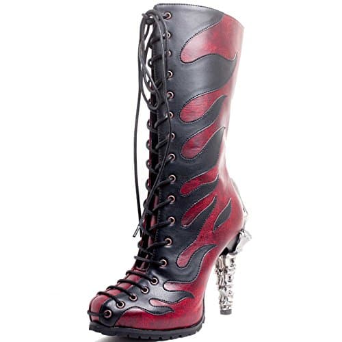 Pyra Firestarter Biker Boots - 3.5 - Burgundy