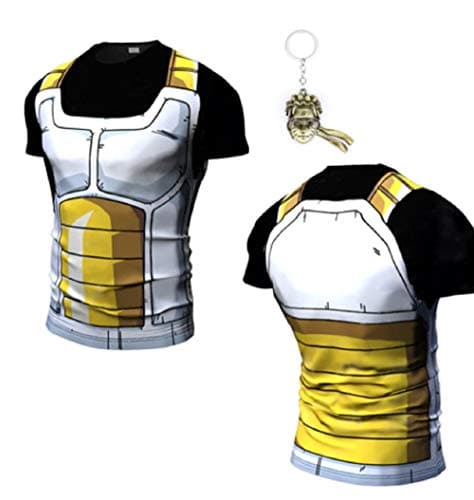 JarilnMo Men DBZ Goku Compression Workout Armor Long Sleeve/Short Sleeve Shirt with Free Keychain