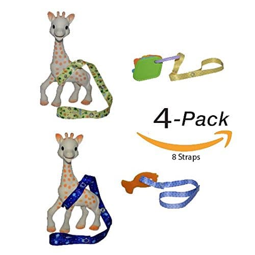 Toy Straps for Baby Strollers High Chair Leash for Teether Pacifier Sippy Cup 8pc (Blue/Yellow)