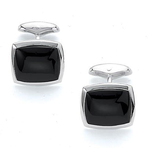Sterling Silver and Onyx Cufflinks. Made in Germany
