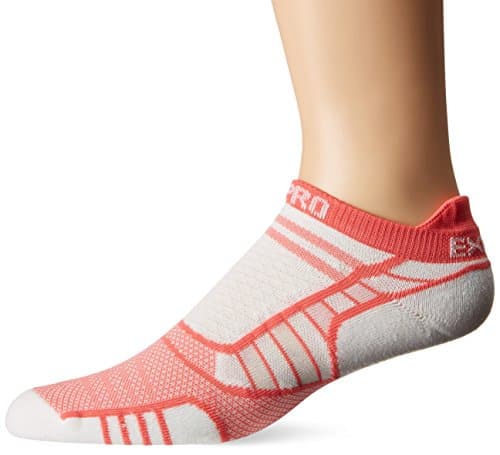 thorlos Women's Experia Prolite Thin Padded No Show Tab Running Socks, Coral, S