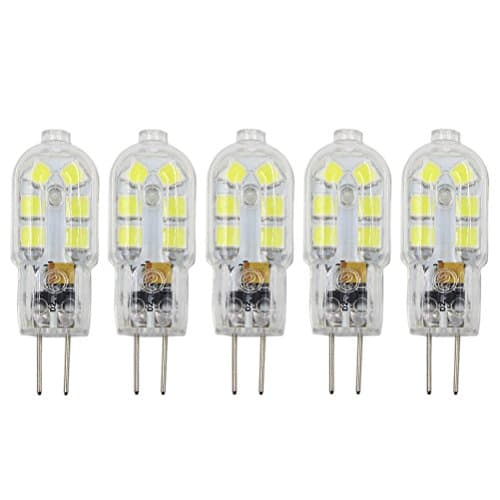 Dayker G4 LED Light Bulb 2W Jc Type Bi-pin Base 15W Halogen Replacement Daylight for Under Counter Lighting, Puck Lighting, Ceiling Lighting(5 Pack)