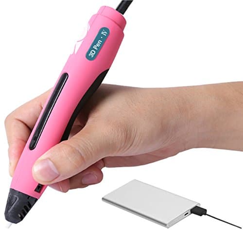 BEST INTELLIGENT 3D PRINTING PEN FOR PLA, 140 STENCILS and 2 PLA Rolls Included, For Drawing Doodling Modelling &amp; Arts &amp; Crafts Making, Promotes Creativity &amp; Spacial Thinking by Ammaze, Rose