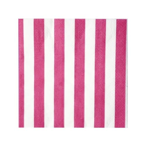 Hot Pink Coordinating Classics Striped Beverage Napkins 20ct