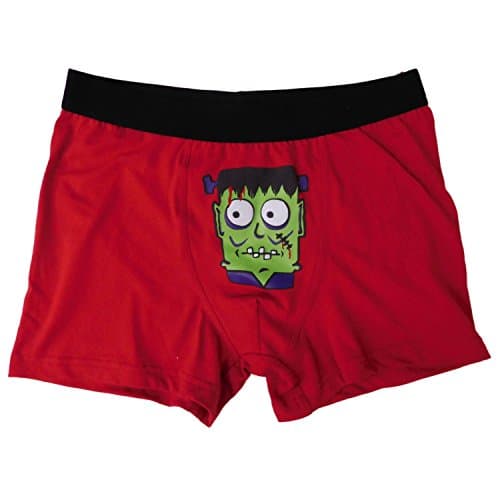 Mens Red Frankenstein Halloween Boxer Briefs Small
