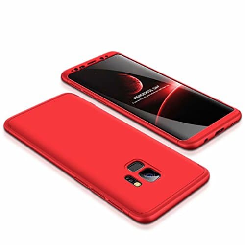 For Samsung Galaxy S9 Plus case, 360 degree Red Protection Matte Ultra Slim Cover PC Hard Case Body Protection Scratchproof Cover 360 degree Full Cover DECHYI-Red