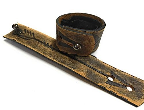 Rustic Arrow Boho Leather Ponytail Wrap Black Brown with Flat Elastic by BANDANA GIRL Colorful Hair Barrettes, Hair Accessory, Gift For Her, Hair Band, Gift Idea for Her for Women with Long Hair