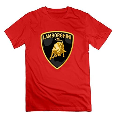 Regular Lambo Rear Wing Shirts Hot Designed Red Cotton Large Men Customizable