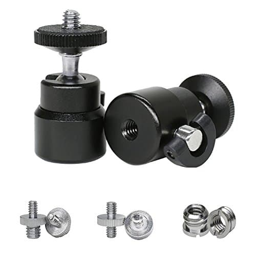 Mini Ball Head Accessory Kit with 1/4” Male to 1/4” Male Screws, 1/4” Male to 3/8”Mele Thread Adapters, 1/4” Female to 3/8” Male Tripod Adapter for Cameras LED Lights On-Camera Monitors