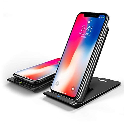 iPhone 8 Wireless Charger, icyber iPhone X Wireless Charger (No AC Adapter), 3-Coil Fast Wireless Charging Pad Stand for Galaxy Note 8/5 S8/S8+/S7/S7+/S6 Edge+, 7.5W for iPhone XS Max/XS/XR/X/8/8 Plus