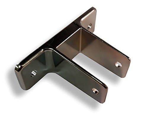 Chrome Plated Zamac Two Ear Wall Bracket For Restroom Partitions, Holds 1-1/4" Thick Panels, 3" Between Mounting Holes