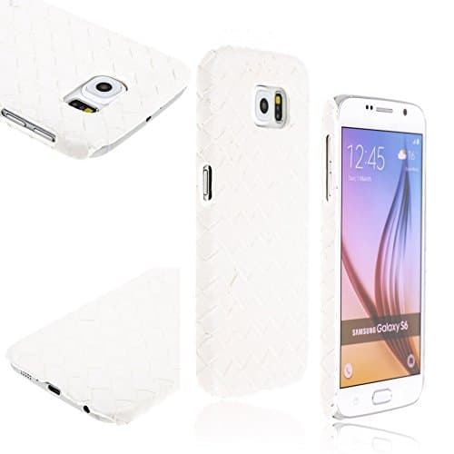 Foreve r Love 2015 Brand New Woven Pattern Plastic Hard Back Case Cover for Samsung Galaxy S6 G9200 - White