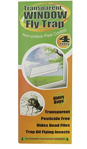 LeaveMeBe Window Fly Trap 4-Pack, Indoor Transparent Flies Catcher, Scentless, Toxic Free, Gnat Killer (Packaging May Vary)