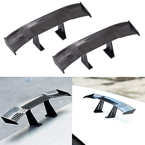 Kayueti 2 Pcs Universal Car Mini Spoiler Wing Small Model Carbon Fiber Auto Car Tail Decoration Spoiler Wing Accessories Car-Styling