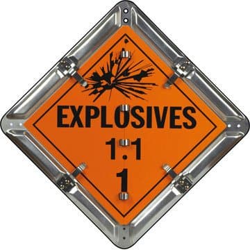 SmartSign 7 Legend Explosives Placard Set | 13.75" x 13.75" Aluminum Flip-n-Lock
