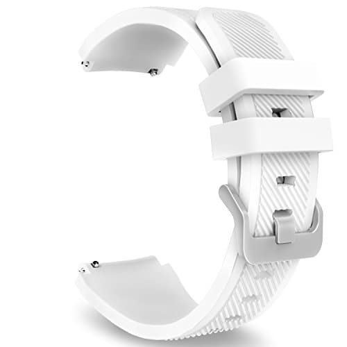 Gear S3 Frontier/ Classic Watch Band, CoolDi [1-PACK] Soft Silicone Replacement Sport Strap for Samsung Gear S3 Frontier/S3 Classic/Moto 360 2nd Gen 46mm Smart Watch, Black (White)