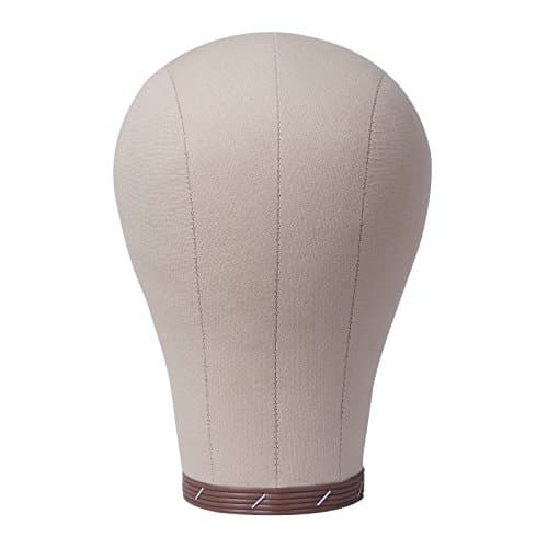 Cork Canvas Block Head Wig Display Mannequin 21” 22” 23” Hair Styling with Mount Hole (22")