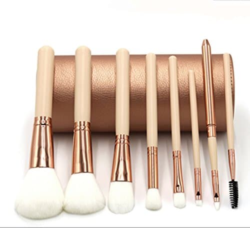 Bluepillows 8Pcs Makeup Brush Set Tools Make-up Nylon Toiletry Kit Make Up Brush Set with Gorgeous Designer Case (rose gold)