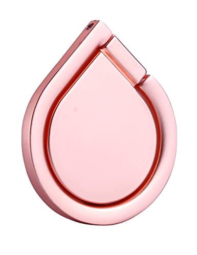 LuckyZone Cell Phone Finger Ring Holder for iPhone 7 7 Plus, Samsung Galaxy S8 S7 Edge, LG G5, HTC,MOTO, Tablet, Fit for Magnetic Car Mount, 360 Rotation, Water Drop Shape (Rose Golden)