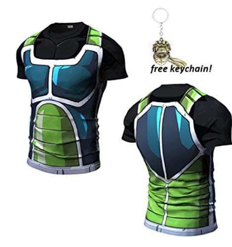 JarilnMo Men DBZ Goku Compression Workout Armor Long Sleeve/Short Sleeve Shirt with Free Keychain