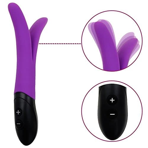 Lionear Double vibration multi-speed waterproof silicone massage G point vibrator for woman / man (Purple)