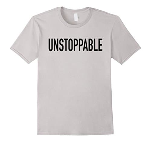 Mens Unstoppable T-Shirt Large Silver