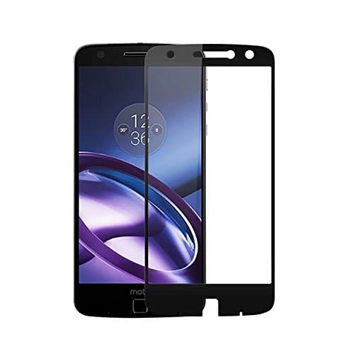 Toshion Zshion Screen protector for Moto Z2 Play,Full Coverage 9H Hardness Tempered Glass Screen Protector for Moto Z2 Play with Anti-fingerprint Bubble-Free(Black) (2 Pack)