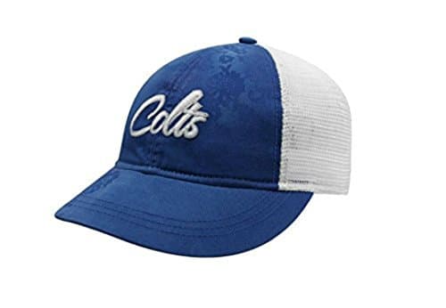 Indianapolis Colts Women's Snapback Adjustable One Size Fits Most Mesh Back Script Logo Hat Cap - Blue &amp; White