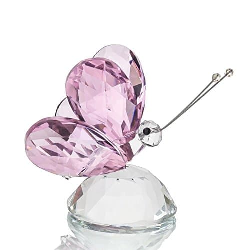 Optical Crystal Prism PINK Butterfly Figurine