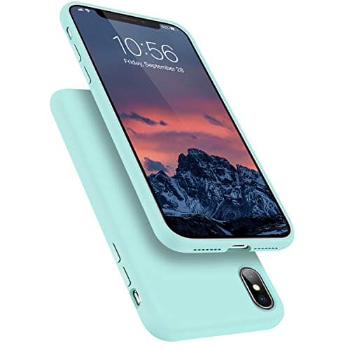 Segoi Liquid Silicone Case Compatible with iPhone XsMax 6.5 inch, Gel Rubber Full Body Protection Shockproof Cover Case Drop Protection Case - Mint