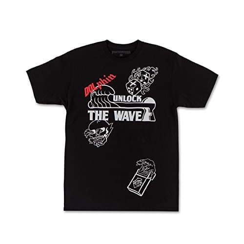 PINK DOLPHIN UNLOCK THE WAVE TEE (Large, Black)