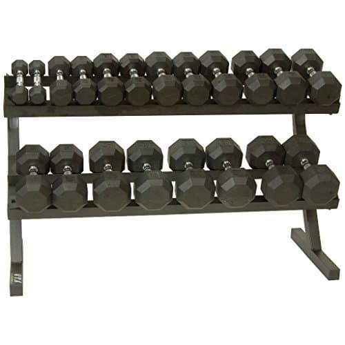VTX by Troy Barbell SDR50 10 Pair Rail Rack with Rubber Vertical Dumbbells (T-Dr Loaded with SD-R), One Size