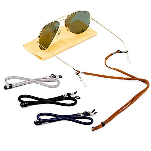Universal Fit Eyeglass Strap, Leather Eyewear Retainer, Sunglasses Holder String, Adjustable Eyeglasses Chain, 4 Packng - 4 Pack