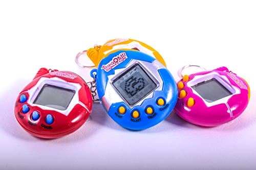 Electronic handheld digital pets. 168 pets in 1 (Panda, frog, dog, butterfly, and 164 more animals) Take care of animals. Feed, play, put them to sleep and more!!! (Red)