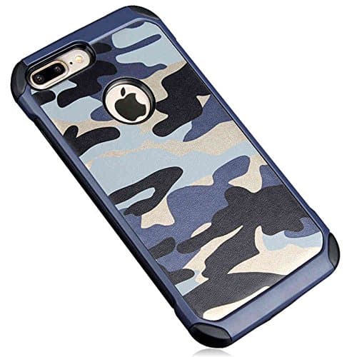 Joy2ee Shockproof High Impact Resist Hard Armor Case [TPU Gel and PC Plastic Combo Back] Full-body Rugged Hybrid Protective Tough for 5.5 inch Apple iPhone 7 plus [Navy Blue]