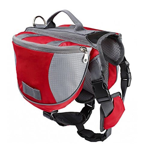 Woo Woo Pets Practical Soft-Sided Travel Carrier Large Size Dog Backpack Outdoor Rucksack Hanging Knapsack for Outside Travelling with No Leash Include Red M