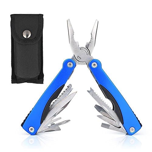 Nasus Multi Tools Pliers, Foldable Stainless Steel 15-in-1 Multi-Purpose Pliers Tools Kits with Nose Wire Pliers, Knife, Saw, Screwdriver for Hiking Camping Fishing Tent Setting with a Storage Bag