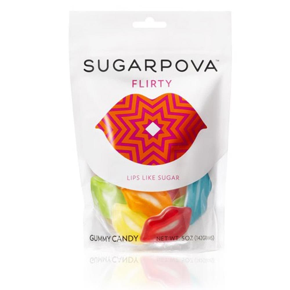 Sugarpova Flirty Lip Shaped Fruit Flavored Gummy Candy - 6 Count Case