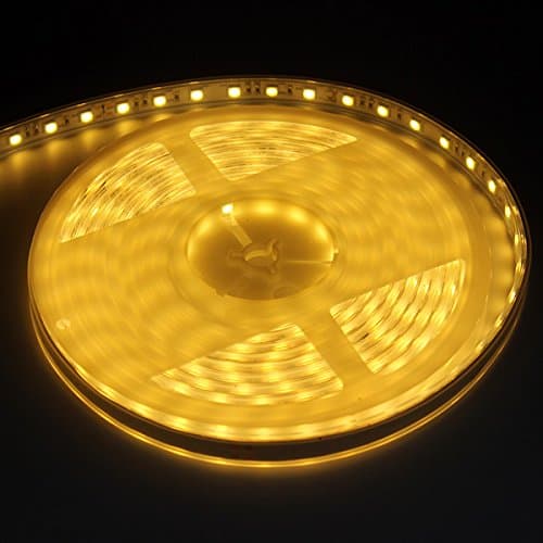 32.8 FT LED 5050 SMD Yellow Strip Lighting Spool, 24VDC, UL Rated, Outdoor Rated, 600 LED's