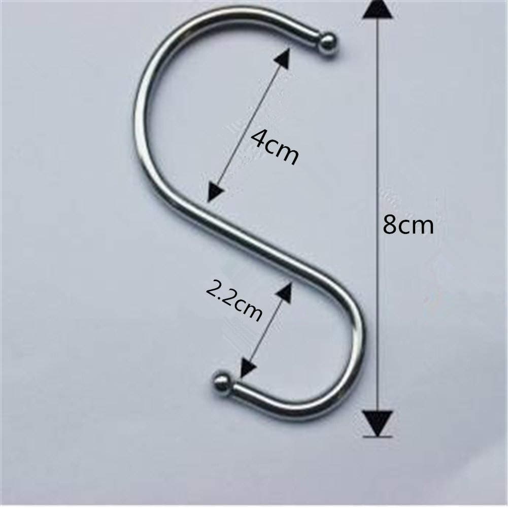 KunLS S Hooks kitchen hooks Hanging Hooks Steel Hanger For Kitchen Spoon Pan Bathroom Bedroom Type Hangers Pans Pots Plants Kitchen, And Office Multifunction Hooks