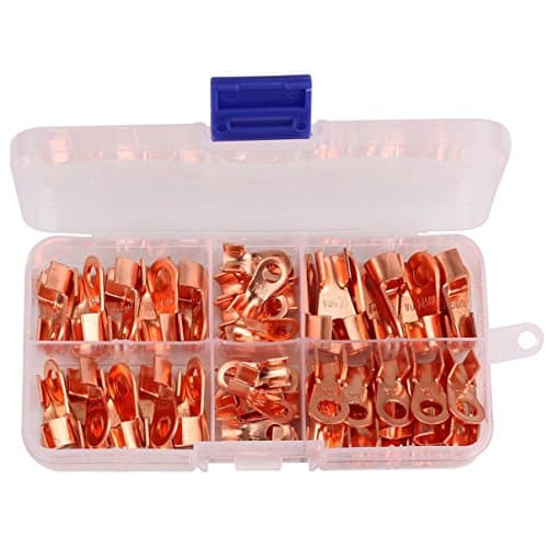 Ronben 70PCS Car Auto Pure Copper Ring Lug Open Barrel Wire Crimp Connector Kit 10A 20A 30A 40A 50A