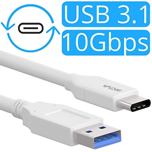 Skiva USB-C to USB-A 3.1 Gen 2 Cable (3.2ft / 10 Gbps / 5 Amps) with Power Delivery for USB Type-C Devices - Samsung Galaxy S8 S8+, OnePlus 3T 3, Google Pixel XL, LG G6, MacBook &amp; more [Model:CB121]
