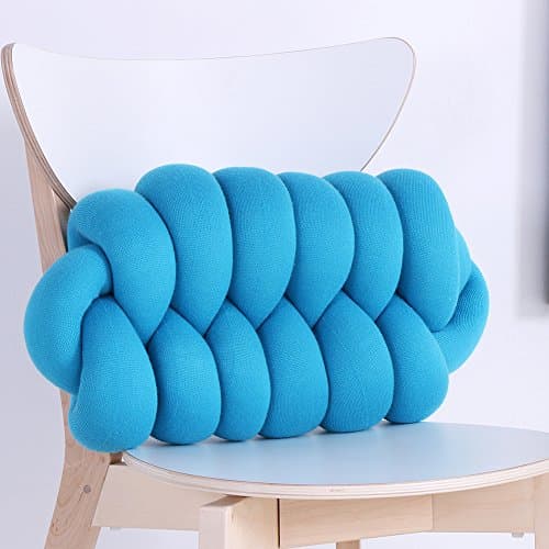 ZHIMIAN Lumbar Support Back Cushion Designed for Back Pain Relief Home Office Decorative Pillow 20" LX10 W(Blue)